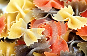 Uncooked Italian farfalle pasta