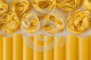 Uncooked italian pasta photo