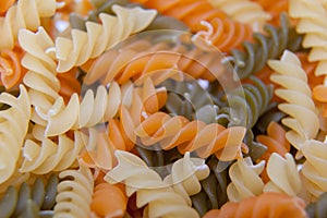 Uncooked Italian Spiral Pasta