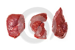Uncooked Kangaroo meat steaks, isolated