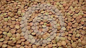 uncooked lentils rotating