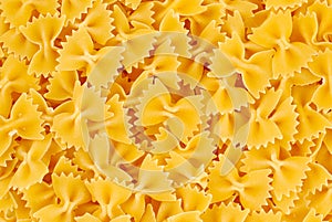 Uncooked macaroni, farfalle