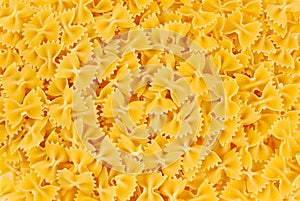 Uncooked macaroni, farfalle