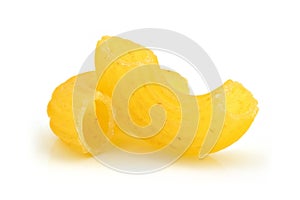 Uncooked macaroni pasta close up on white