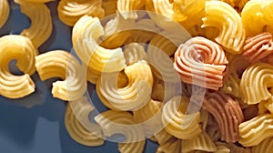 Uncooked macaroni pasta: A mesmerizing arrangement of slender, pale yellow pasta tubes