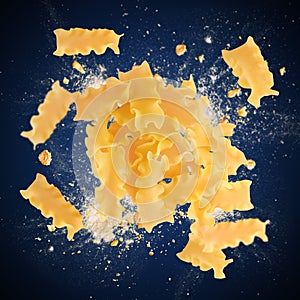 Uncooked mafaldine pasta photo