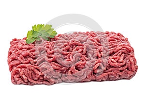 Uncooked meat with garnish