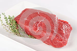 Uncooked meat : raw fresh beef pork fillet