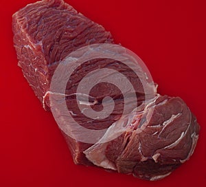 Uncooked meat - top view