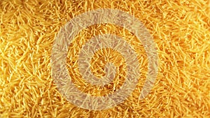 Uncooked Noodles that Rotating Counterclockwise