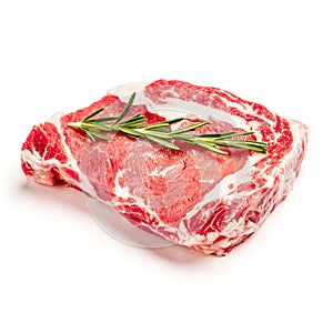 Uncooked organic shin of beef meat