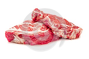 Uncooked organic shin of beef meat