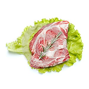 Uncooked organic shin of beef meat