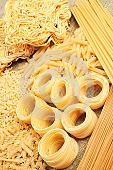 Uncooked pasta photo