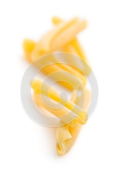 Uncooked pasta caserecce