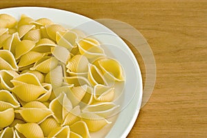 uncooked pasta shells