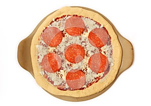 Uncooked Pepperoni Pizza