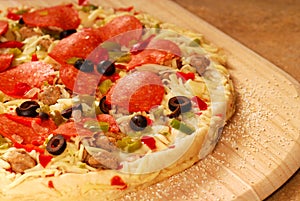 Uncooked pizza