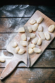 Uncooked potato gnocchi