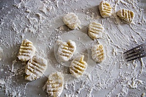 Uncooked potato gnocchi