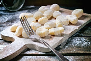 Uncooked potato gnocchi