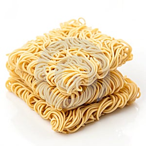 Uncooked ramen noodles closeup photo
