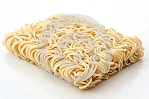 Uncooked ramen noodles closeup photo
