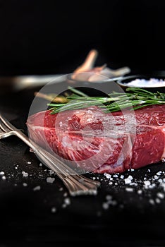 Uncooked Rib-Eye Steak