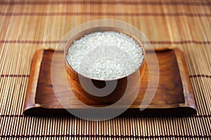 Uncooked Rice in Bowl photo