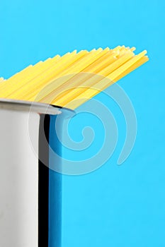 Uncooked spaghetti noodles