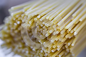 Uncooked Spaghetti Pasta Close Up
