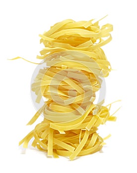 Uncooked tagliatelle