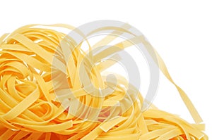 Uncooked tagliatelle