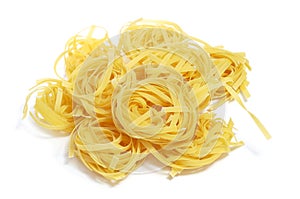 Uncooked tagliatelle