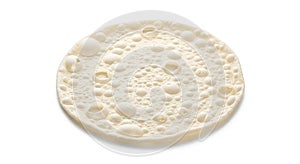 Uncooked Textured Flatbread Base Isolated on White Background