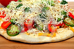 Uncooked Vegtable Pizza For One