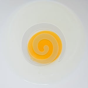 Uncooked yolks top view photography. Chicken raw eggs. Fresh food.