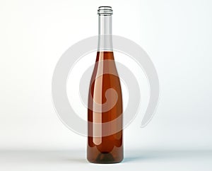 Uncorked bottle of white wine on white