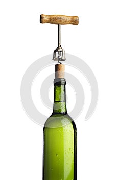 Uncorking a bottle of wine