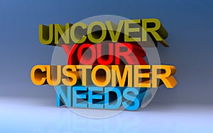 uncover your customer needs on blue