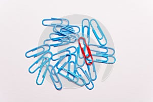 Undaunted red paperclip