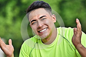 Undecided Colombian Athletic Man