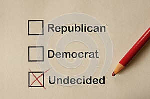 Undecided voter concept