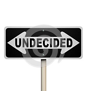 Undecided Word Two-Way Road Sign - Isolated