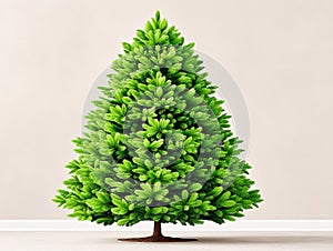 an undecorated Christmas tree