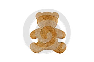 Undecorated gingerbread in a shape of bear