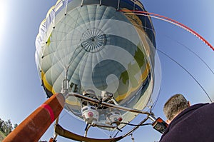 Undefined male - pilot of air balloon