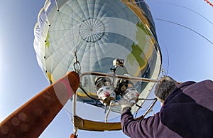 Undefined male - pilot of air balloon