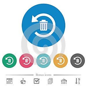 Undelete flat round icons