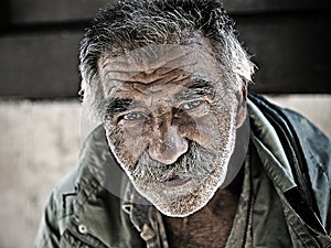 An undentified homeless man